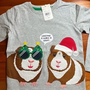Gray 3-4year old Xmas Guinea Pig long sleeve shirt